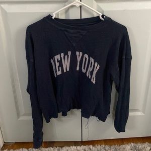 New York crew neck top